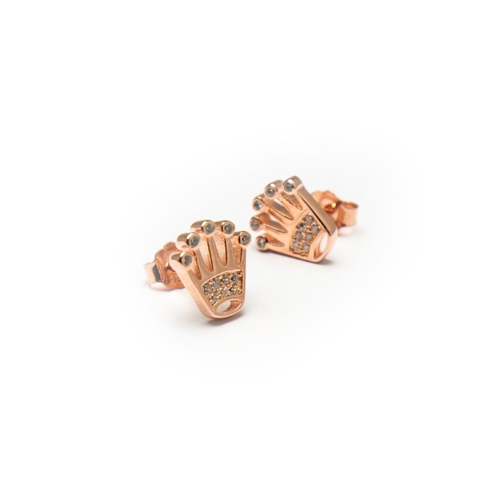 ROSE GOLD PLATED CROWN EARRINGS