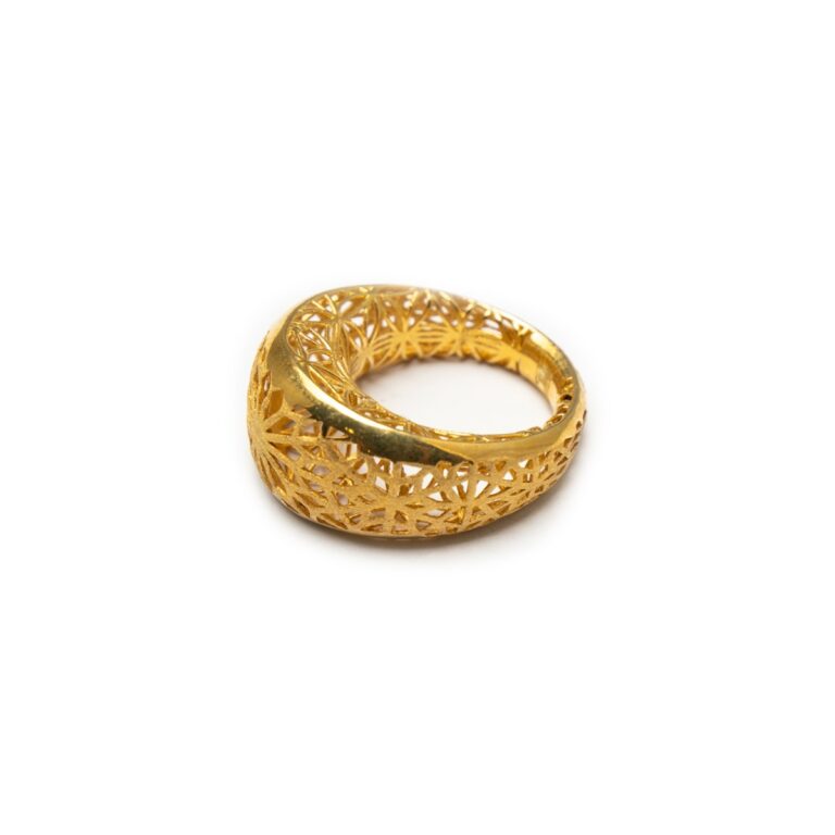 SILVER 925 GOLD PLATED DESIGNED RING