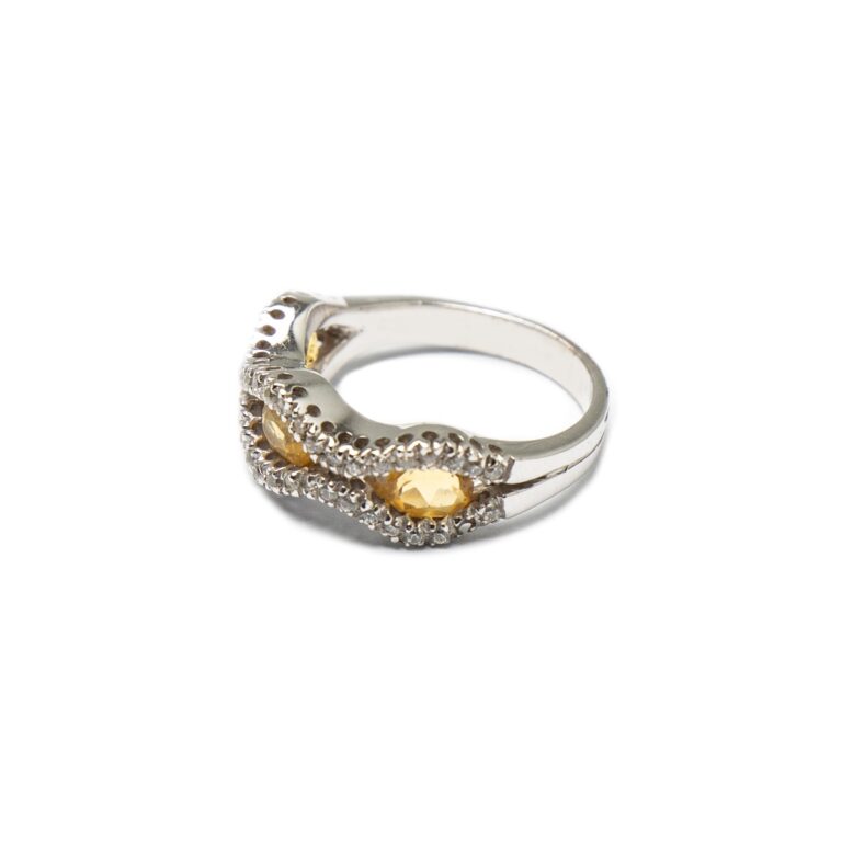 18KT WHITE GOLD RING WITH CITRINE