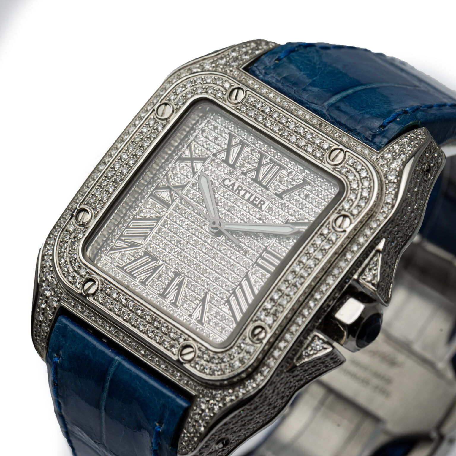 Cartier Santos XL100 with diamonds – Vascas Jewellers