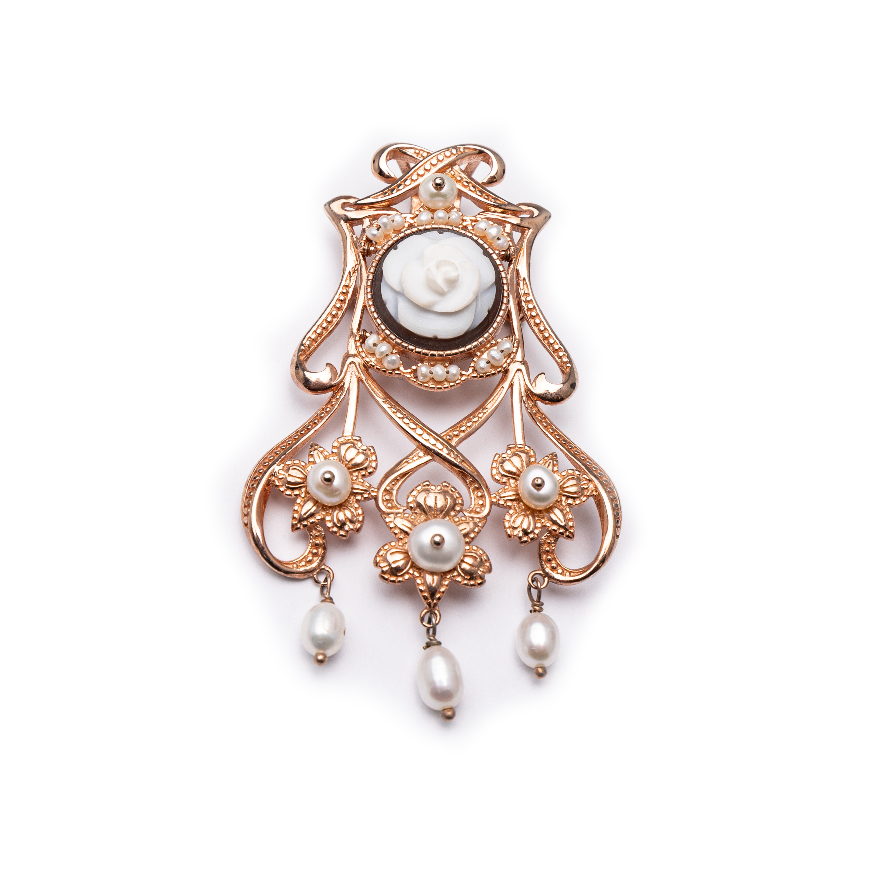 Silver 925 Rose Gold Plated Cameo