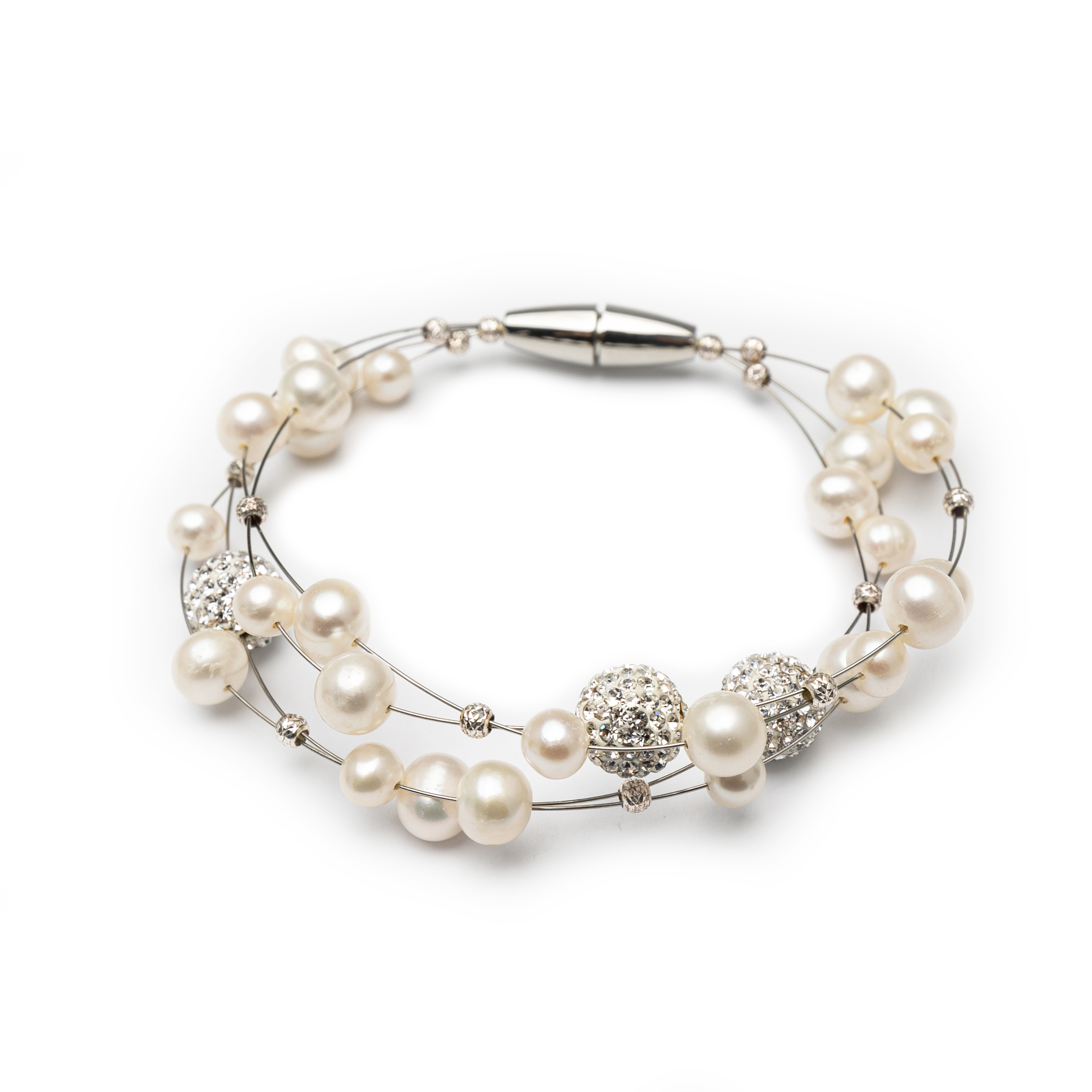 Silver 925 , Fresh Water Pearls Bracelet.