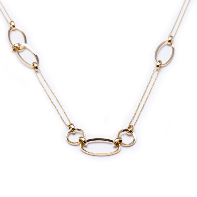 Gold Oval Loop Designed Necklace